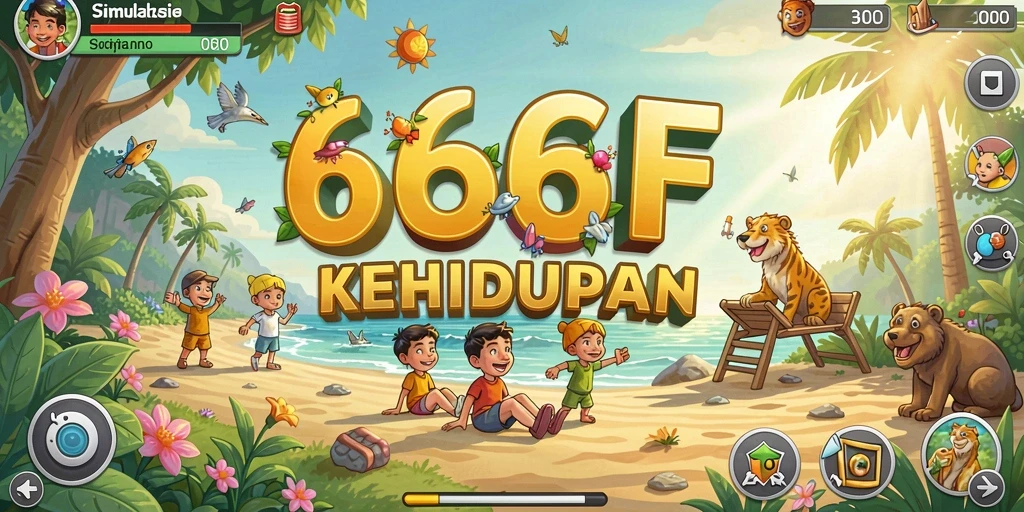 Tampilan gameplay realistis dalam simulasi kehidupan di 666F.