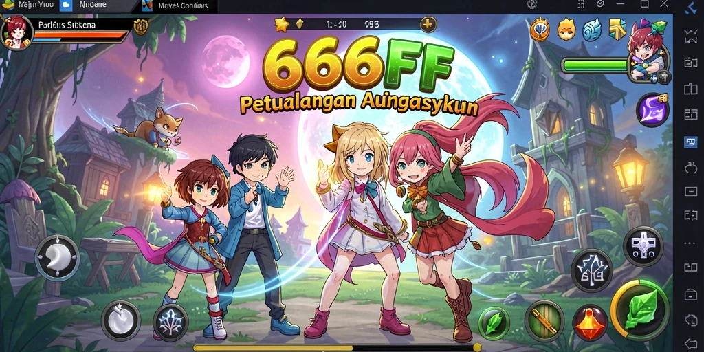 Screenshot gameplay 666FF yang menampilkan aksi seru karakter anime.