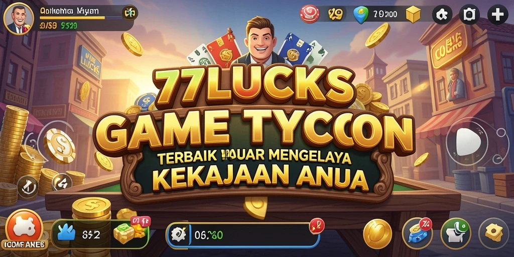 Screenshot gameplay 77LUCKS yang menunjukkan momen membangun bisnis.