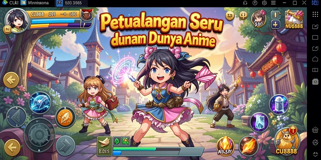 Tampilan gameplay CU888 yang seru dan menarik dalam dunia Anime.