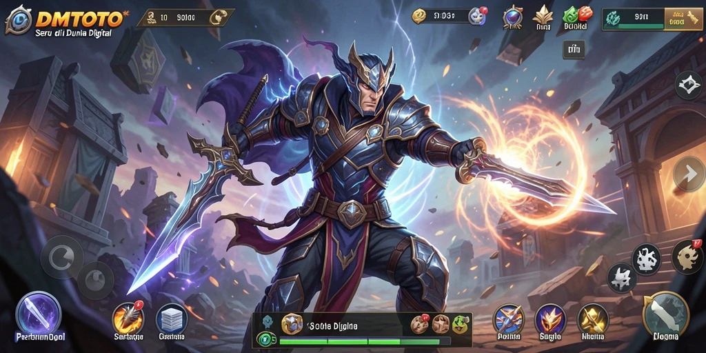 Tampilan gameplay seru dalam DOMTOTO dengan karakter bertarung di arena.