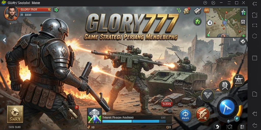 Tampilan gameplay menegangkan dari GLORY777 dengan aksi strategi yang seru.