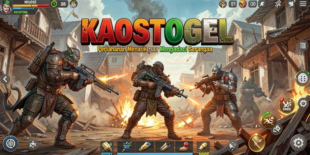 Tangkapan layar KAOSTOGEL menampilkan aksi seru dalam permainan Tower Defense.