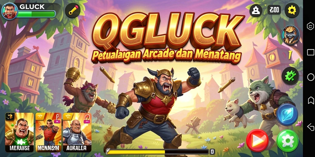 Tampilan gameplay QGLUCK dengan aksi seru dan grafis yang menarik.