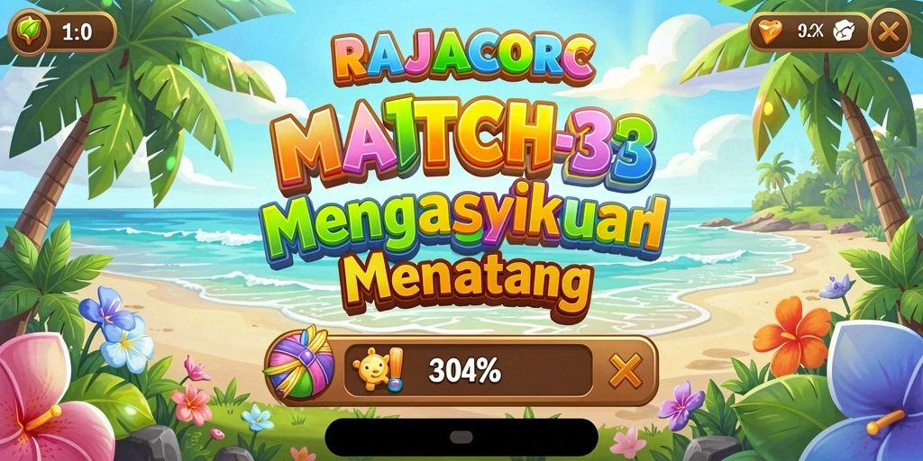 Tampilan gameplay seru dalam RAJACORC dengan permaianan Match-3.